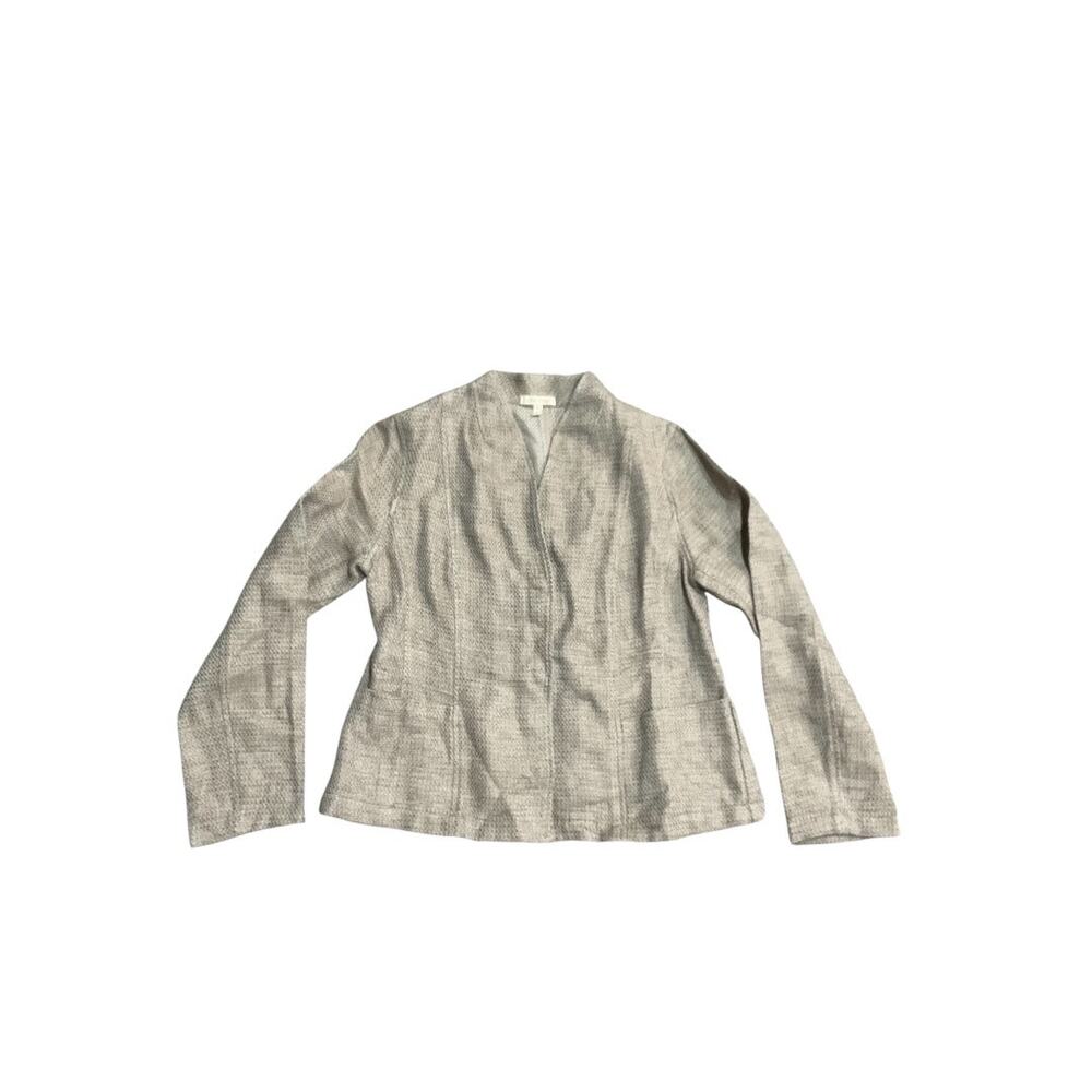 Eileen Fisher Coat Tan Beige Small Linen Cotton